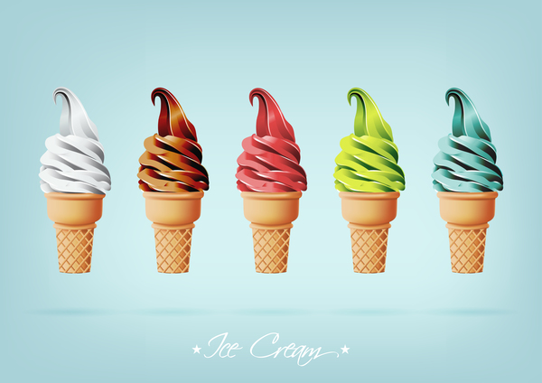 ice cream cone illustration vector 01