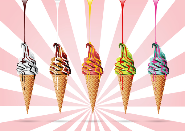 ice cream cone illustration vector 03
