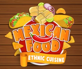 mexican food sticker vector