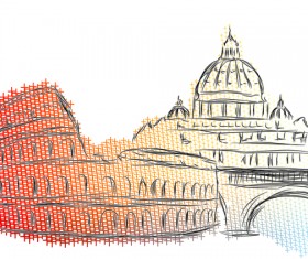 rome hand drawn vector material