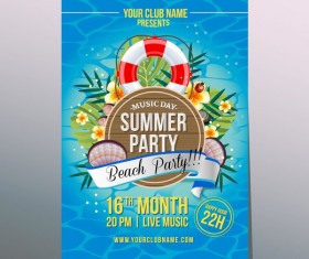summer beach party poster vector