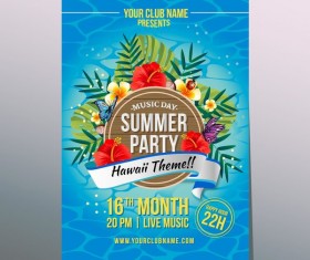 summer hawaii party poster vector