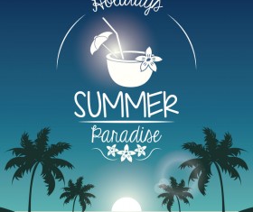 summer holiday time tropical travel poster vector 01