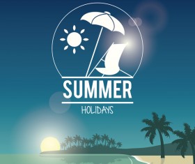 summer holiday time tropical travel poster vector 03