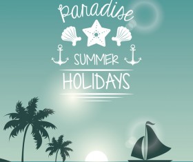 summer holiday time tropical travel poster vector 04