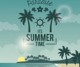 summer holiday time tropical travel poster vector 05