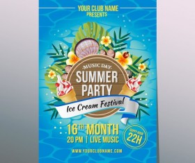 summer ice party poster vector