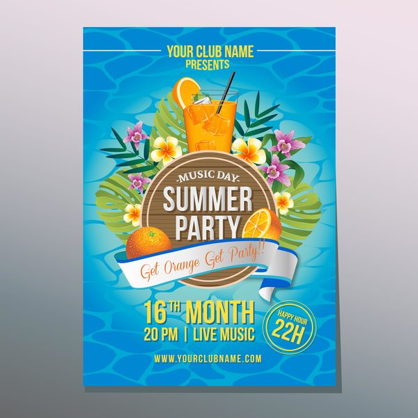 summer party poster vector
