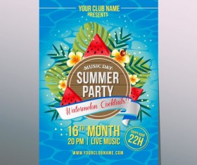summer party watermelon poster vector