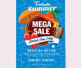 summer sale flat style poster vector template