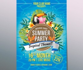 summer tropical party poster vector