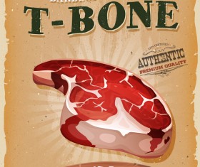 t-bone poster and flyer retro vector