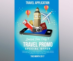 travel application poster vector