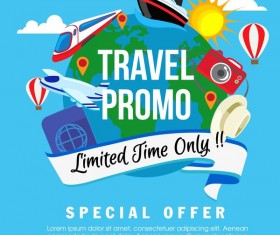 travel promo flat style vector