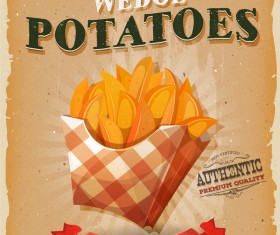 wedge potatoes poster and flyer retro vector