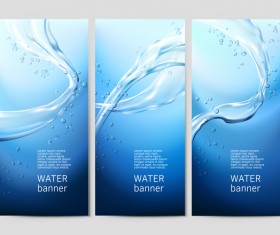 3 Kind water banner vector