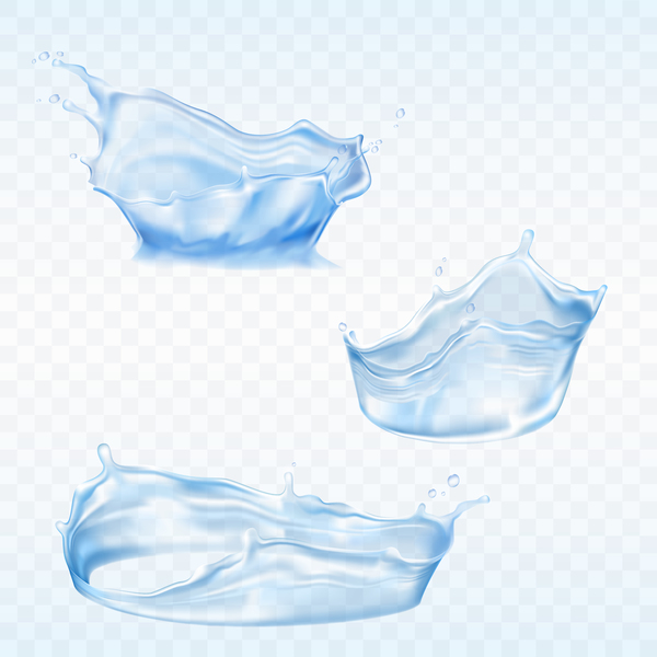 3 water splash illustration vector