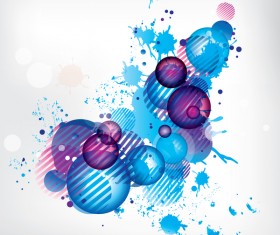 3D ball with ink grunge background vector