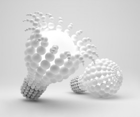 3D lightbulb illustration with idea template vector 04