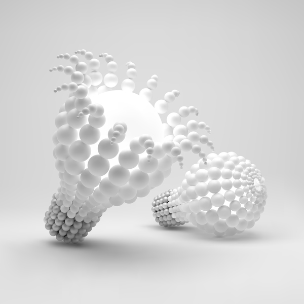 3D lightbulb illustration with idea template vector 04