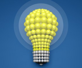 3D lightbulb illustration with idea template vector 05