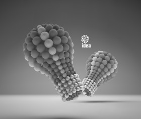3D lightbulb illustration with idea template vector 07