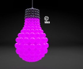 3D lightbulb illustration with idea template vector 08