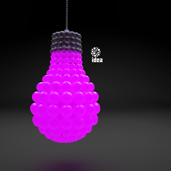 3D lightbulb illustration with idea template vector 08