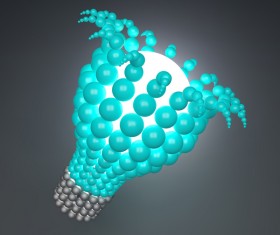 3D lightbulb illustration with idea template vector 09