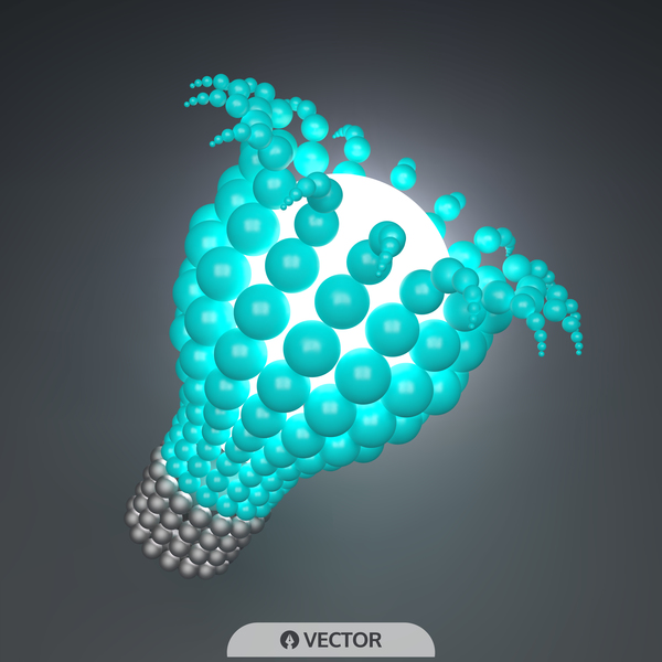 3D lightbulb illustration with idea template vector 09