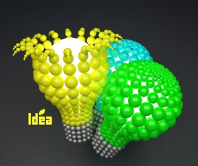 3D lightbulb illustration with idea template vector 10