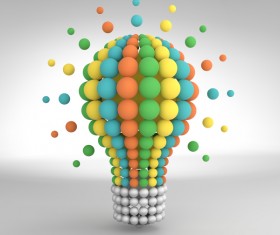 3D lightbulb illustration with idea template vector 12