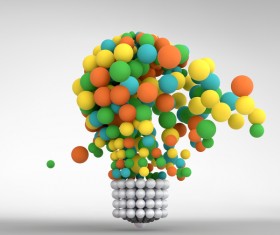 3D lightbulb illustration with idea template vector 13