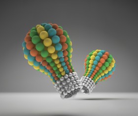 3D lightbulb illustration with idea template vector 14