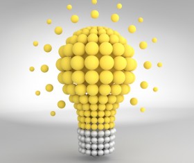 3D lightbulb illustration with idea template vector 15