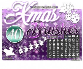 40 Kind Xmas baubles Photoshop Brushes