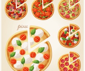 6 Kind pizza vector material