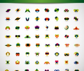 64 abstract icons design vector