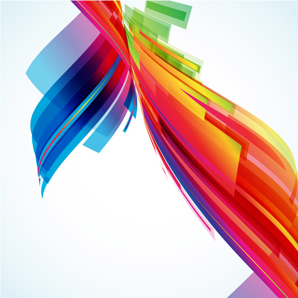 Abstract colored scroll background vector 01