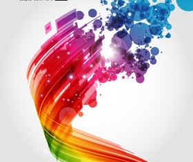 Abstract colored scroll background vector 03