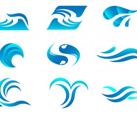 Abstract water logos vector material