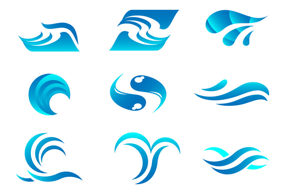 Abstract water logos vector material