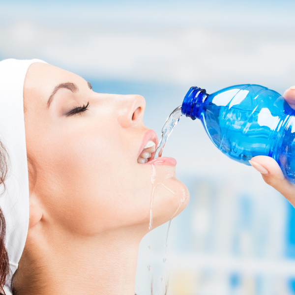Add water to the woman Stock Photo