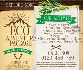 Adventure flyer template vector 01