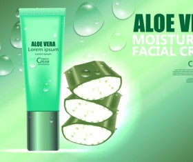 Aloe vera cosmetic ream poster vectors template 02