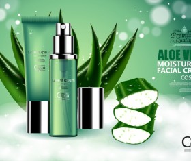 Aloe vera cosmetic ream poster vectors template 03