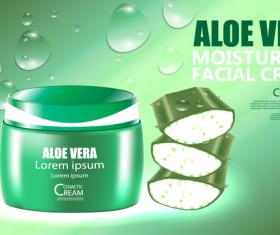 Aloe vera cosmetic ream poster vectors template 04