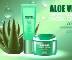 Aloe vera cosmetic ream poster vectors template 05