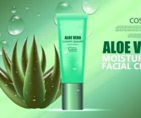 Aloe vera cosmetic ream poster vectors template 07