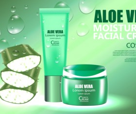 Aloe vera cosmetic ream poster vectors template 08
